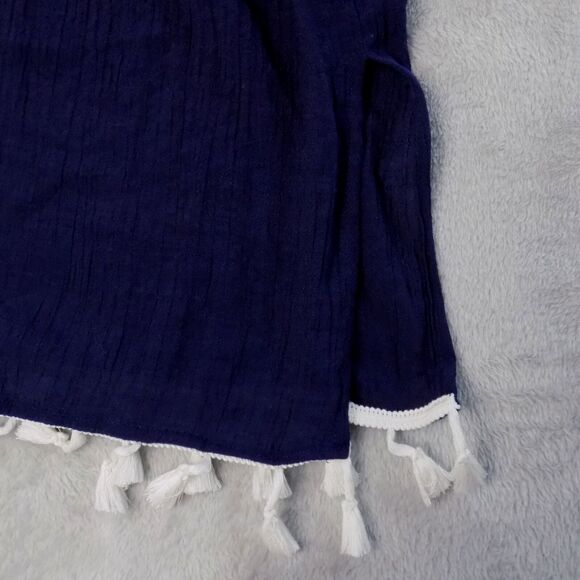 Kona Sol Swim Cover Medium Gauze Tassel Embroidery Coastal (BUNDLE PRICE $6) - Picture 5 of 6